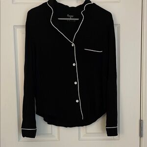 Black Button-Up Women's PJ set